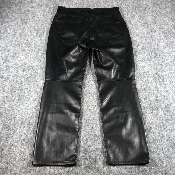 Gap Pants Womens 8 P Black Vintage Slim High Rise Faux Leather Straight Leg - Picture 16 of 16